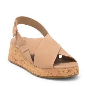 Eileen Fisher Timor Slide Wedge Cork Heel Shoe